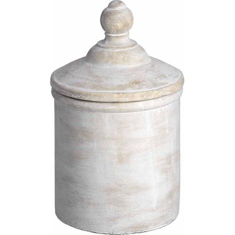 Large Antique White Cannister - kitchen storage