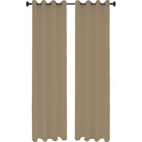 Tende Oscuranti Termica Isolante con occhielli 4 Cm Tinta unita 1Tenda - Tortora (1/5)