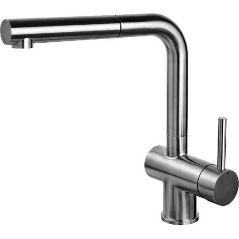 Foster Atomo Plus Miscelatore Cucina Monocomando Con Doccetta Estraibile, Inox Satinato