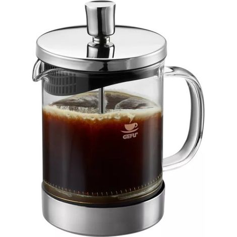 GEFU Diego - Cafetera (600 ml), color plateado y negro (1/2)