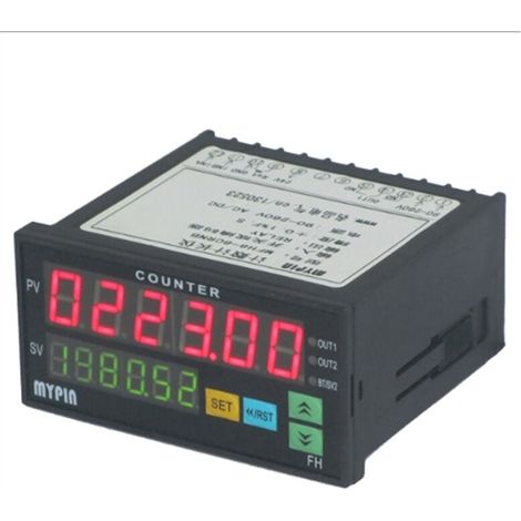 Compteur Numérique Double Affichage 6 Chiffres LED Mesureur de Longueur Noir