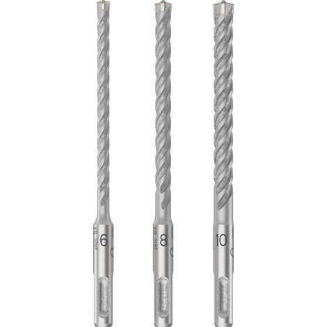 Jeu de forets bosch SDS plus 3 pièces argenté 6 8 10 mm (1/4)