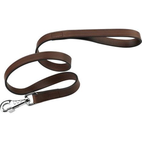 Ferplast VIP G Guinzaglio per cani in cuoio di toro - 4 misure. Variante G12/120 - Misure: 12 mm x L 120 cm - Marrone (1/4)