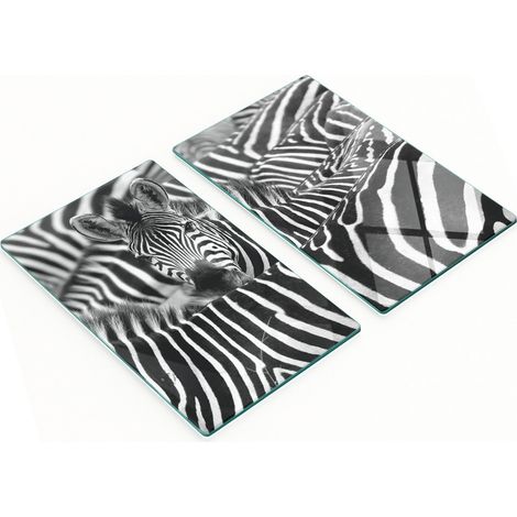 Tableros de vidrio decorativos multifuncionales con estampado de cebra 2x30x52 cm