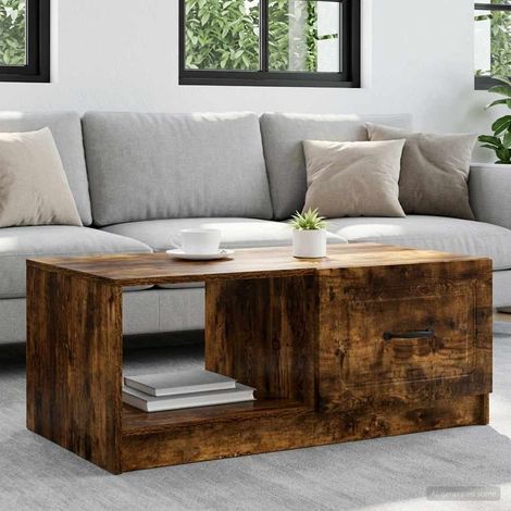vidaXL Coffee Table Smoked Oak 90 x 50 x 37 cm Engineered Wood (1/5)