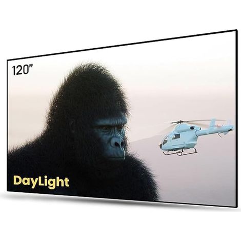 Écran de projection de 120'' pour une utilisation en lumière du jour, écran de projection Fresnel à 85% de lumière ambiante pour projecteur à courte distance 4k, cadre fixe, 3D actif (1/5)