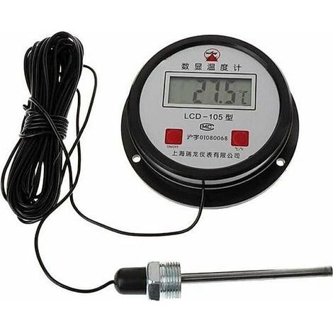 – Thermomètre numérique industriel haute température – Plage de -50 à +200 °C – Sonde de 10 m pour chaudières – Écran LCD (1/5)