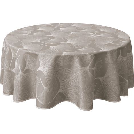 Nappe Anti-taches Biloba ficelle - Ronde 160 cm (1/3)