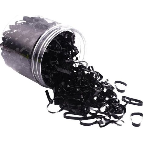 KZQ 100 pezzi in 1 scatola, 20 x 5 mm, elastici, anelli di gomma, fascette stringicavo, elastici resistenti, antiscivolo, per avvolgere fili e sacchetti, nero (1/4)