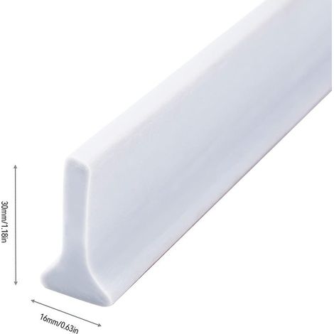 bande d'étanchéité auto-adhésive pour salle de bain, en silicone, assurant une étanchéité haute performance pour les douches sans rebord (Blanc, 200 cm) (1/5)