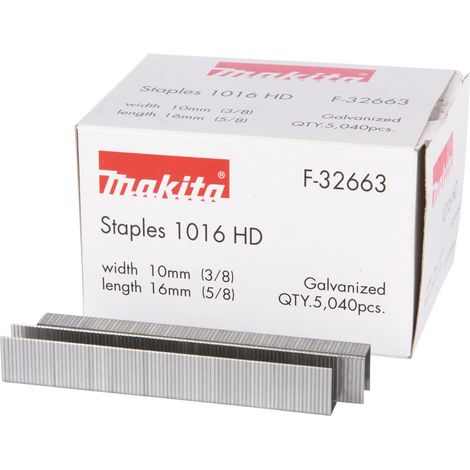 Makita F-32663 10mm x 16mm Smooth Shank Bright Finish Staples 5040pcs For DST221