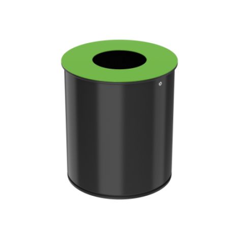 Corbeille de tri sélectif Neotri - verre - 15l - gris manganèse / vert jaune - RAL 6018 (1/3)