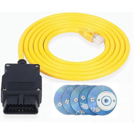 ICOM ENET Ethernet-Kabel für BMW, 16-polige OBD2-Schnittstelle, RJ45-Stecker, ICOM Codiergerät der F-Serie, Modell 2, mit CD