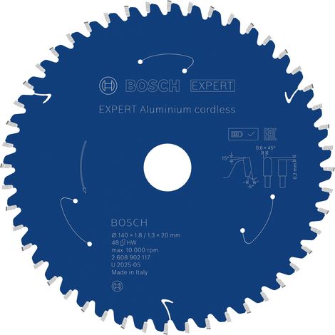 Bosch EXPERT Aluminium cordless Circular Saw Blade 140 x 1.8/1.3 x 20mm T48 (1/5)