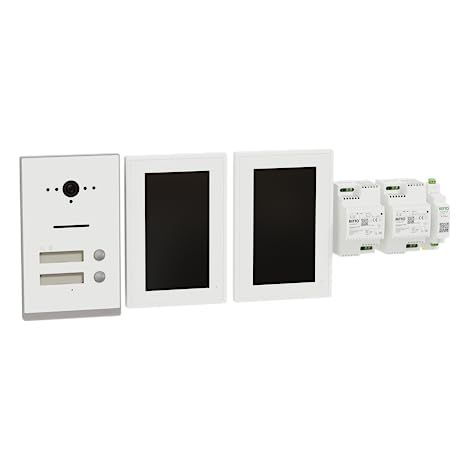 SCHNEIDER ELECTRIC RITTO TWINBUS KIT VIDÉO IP AVEC ÉCRAN HD DE 7'', 2 FILS, 2 FAMILLES, APP, INTERPHONE ENCASTRÉ, BLANC
