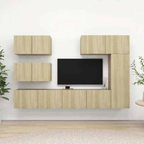 vidaXL Set de muebles salón TV 6 pzas madera ingeniería roble Sonoma (1/5)
