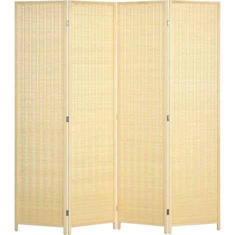 Separador de ambientes plegable, diseño de 4 paneles, elegante biombo para mayor privacidad, color caqui oscuro. (1/2)