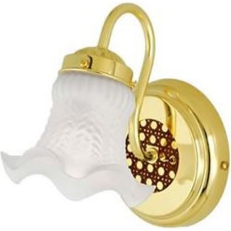 Wall Light Rattan Polished Brass / Frosted Glass
