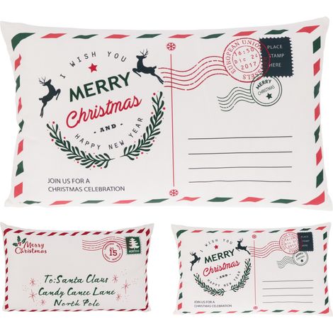 Cuscino Decorativo Cartoline Natale 50x30 Cm. Pezzo Singolo (1/3)