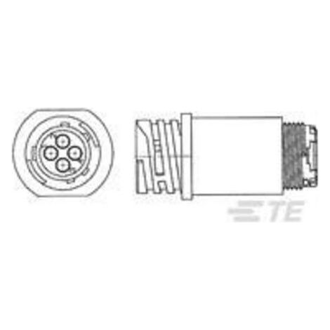 TE Connectivity 788159-2 Cosse cylindrique mâle mâle, droit Nombre total de pôles: 9 Série (connecteur rond): CPC 1 pc( (1/2)