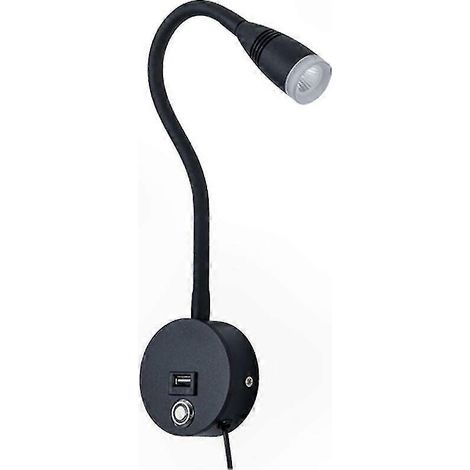 LED-Wand-Stehlampe mit USB-Ladeanschluss, warmweißem Licht, Touch-Dimmer zum Lesen, verstellbare Nachttischlampe (1/5)