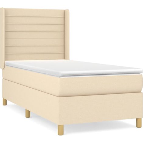 Maison Exclusive - Boxspringbett mit Matratze Creme 80x200 cm Sto