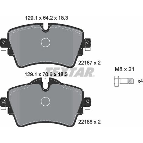 Kit de plaquettes de frein, frein à disque Textar 2218701 BMW 34106863293
