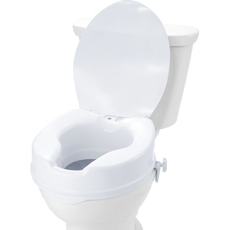 Rehausseur de toilette universel 100 mm, siège surélevé en PP résistant, charge 136 kg, pour seniors et patients (1/5)