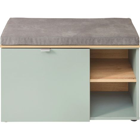 Mömax Garderobenbank Bari in Grün/Eiche Artisan (1/3)