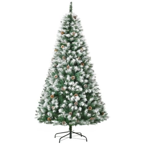 Albero di Natale artificiale, 800 rami, 61 pigne, punte innevate, ignifugo, 180 cm. Consegna in loco. (1/5)