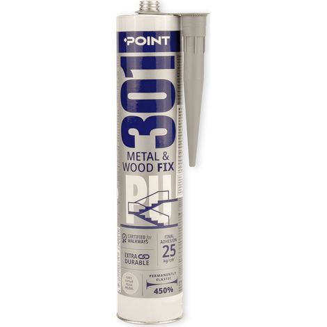 Point Montagekleber Baukleber für Metall & Holz Universalkleber Dichtkleber Innen- & Außen 300 ml: 1 Kartusche, Point 301 METAL & WOOD FIX (1/2)