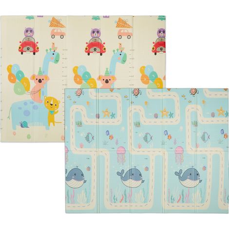 Relaxdays Tappeto Gioco per Bambini e Neonati, Tappetino per Gattonare, LxP: 200x150 cm, in Gomma XPE Atossica, Colorato