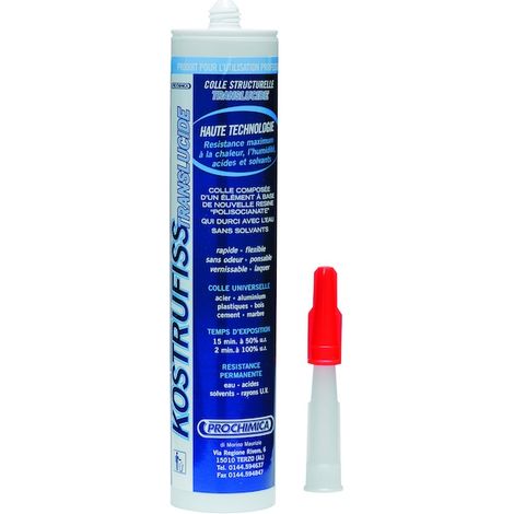 Colle polyuréthane KOSTRUFISS TRANSLUCIDE - 310 ml - PROCHIMICA