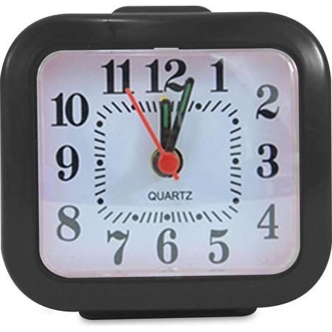 Réveil à piles, avec éclairage et fonction snooze alimenté par piles, rétroéclairé, portable et silencieux. (1/3)
