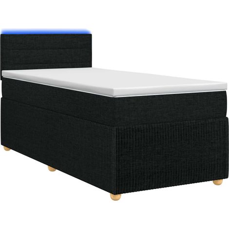 Maison Exclusive - Letto box spring con materasso Nero 100 x 200 cm Tessuto (1/5)
