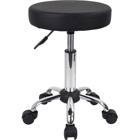 Tabouret à roulettes polyvalent avec roulettes pour spa - Tabouret à dessin réglable (noir) (1/5)