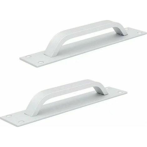 Lot de 2 poignées coulissantes en alliage d'aluminium, résistantes au feu, pour portes de placard, à pousser ou tirer, 20 cm x 4 cm, couleur argent. (1/5)