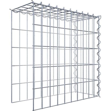 Gabiondeco - Gabion - Element de prolongation en hauteur et en longueur 50 cm x 50 cm x 20 cm (L x H x P). maille 5 x 10 cm. Spirale. Attention il manque deux grill... (1/5)