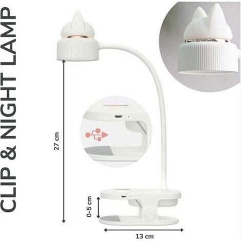 Lampe flexible avec lumière de nuit CATLIGHT Original/Mit USB Wiederaufladbarem Akku/LED - Leselicht & Leselampe für Schreibtisch, Bett, Nachtlicht – Leicht, praktisch – Parfait pour les enfants – Ros (1/3)