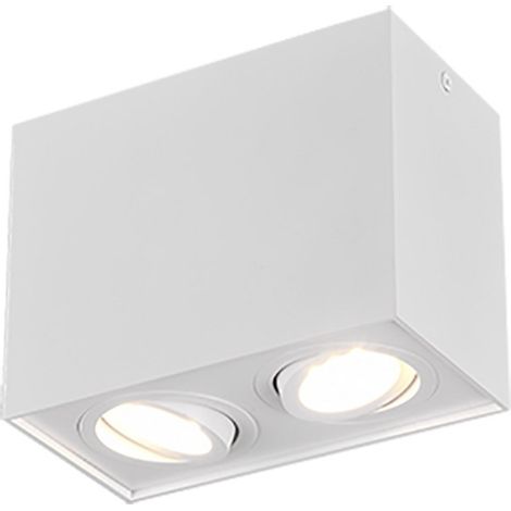 Plafoniera Interno Soffitto Cubo Bianco 2 Spots Orientabili GU10 Biscuit GD Trio (1/4)