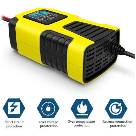BUNTHAUS Chargeurs de batterie pour motos 6V/2A 12V/2A, chargeur intelligent entièrement automatique, désulfateur d'entretien portable (1/5)