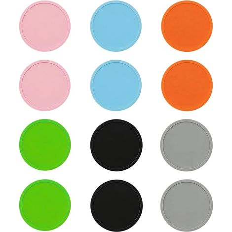 sous-Verres en Silicone de Couleurs de 6 cm de diamètre adaptés aux Petites Tasses pour Enfants ou aux vases Dont Le diamètre du Fond est inférieur à 6 cm (1/5)