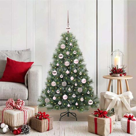 vidaXL Artificial Christmas Tree with 150 LEDs Green 120 cm PE and PVC (1/5)