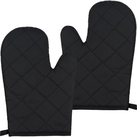 Ensemble de 2 gants de cuisine, maniques et maniques résistantes à la chaleur (30 x 18 cm) pour cuisiner, pâtisser et griller – gants de cuisine et maniques