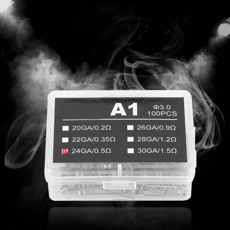 100 pièces de fil résistif pour atomiseur de cigarette électronique (24GA/0,5 Ohm)