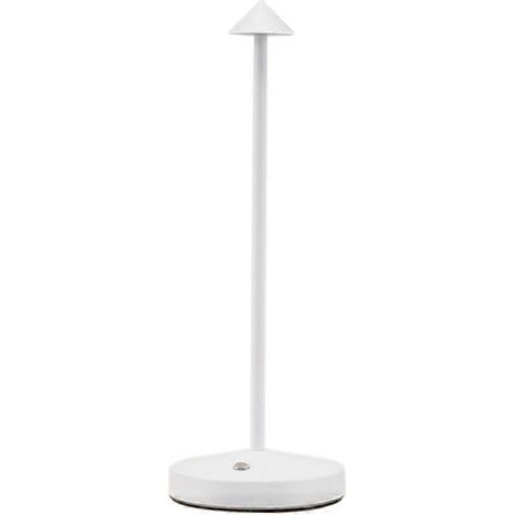 Lampe de table LED rechargeable 1800 mAh, lampe de table moderne à réglage tactile, idéale pour la décoration de chambre ou de restaurant (lumière blanche). (1/5)