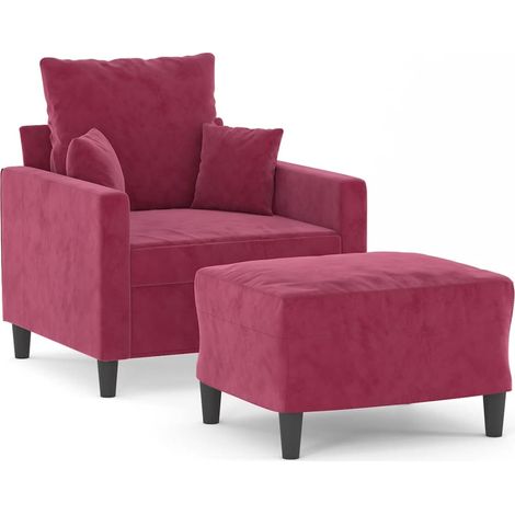 Maison Exclusive - Sessel mit Hocker Weinrot 60 cm Samt