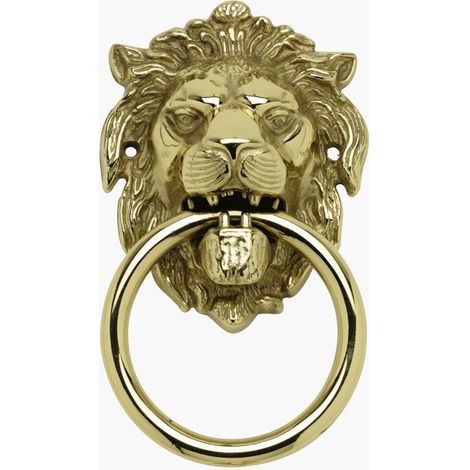 BATTENTE OTTONE LEONE C/ANELLO 155 MM ANTICATO- BENINI- 2,0 pz