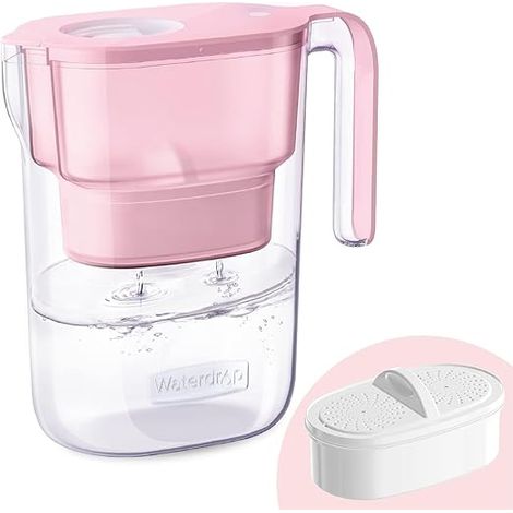 Carafe Filtrante d'eau avec Filtre, Réduit le Fluorure, le Chlore et Plus, sans BPA, Rose (1/5)