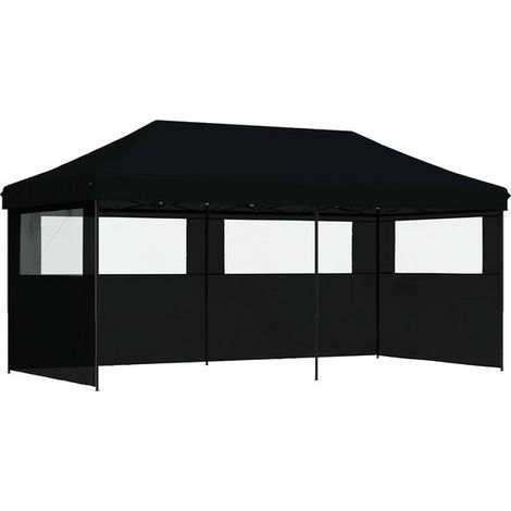 Tente de réception noire, 292 x 580 x 315 cm, toile Oxford. (1/5)